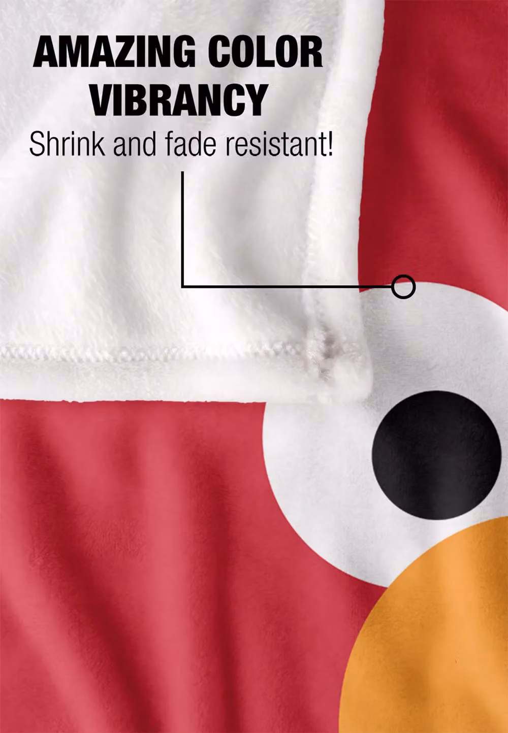 Sesame Street Elmo Face Silky Touch Super Soft Throw Blanket, White, W: 152 cm, D: 127 cm – 4