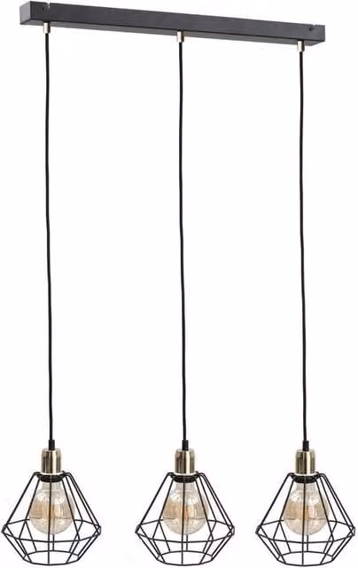 Netlighting Foskal Bar Pendant Ceiling Light in Gold and Black, 60 cm, 3x E27