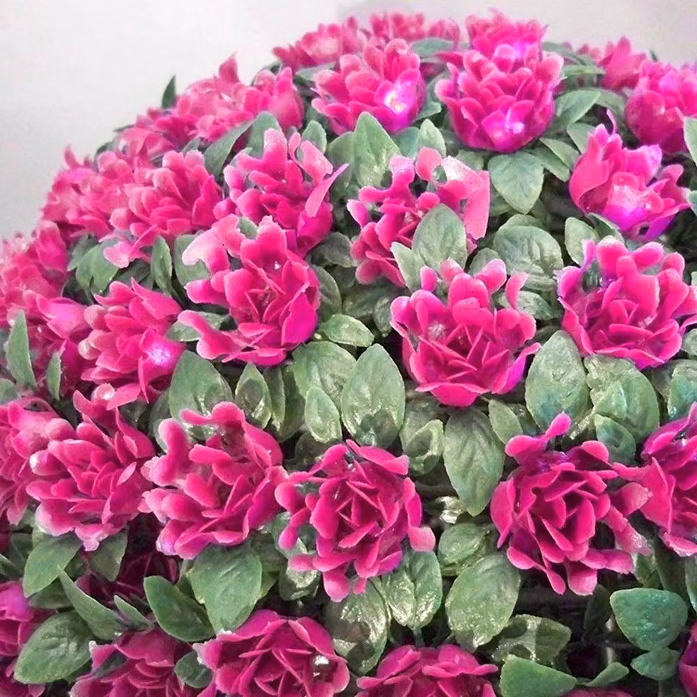 Hinsinc Hanging Artificial Rose Flower Ball in Red and Pink, Diameter: 28 cm – 5