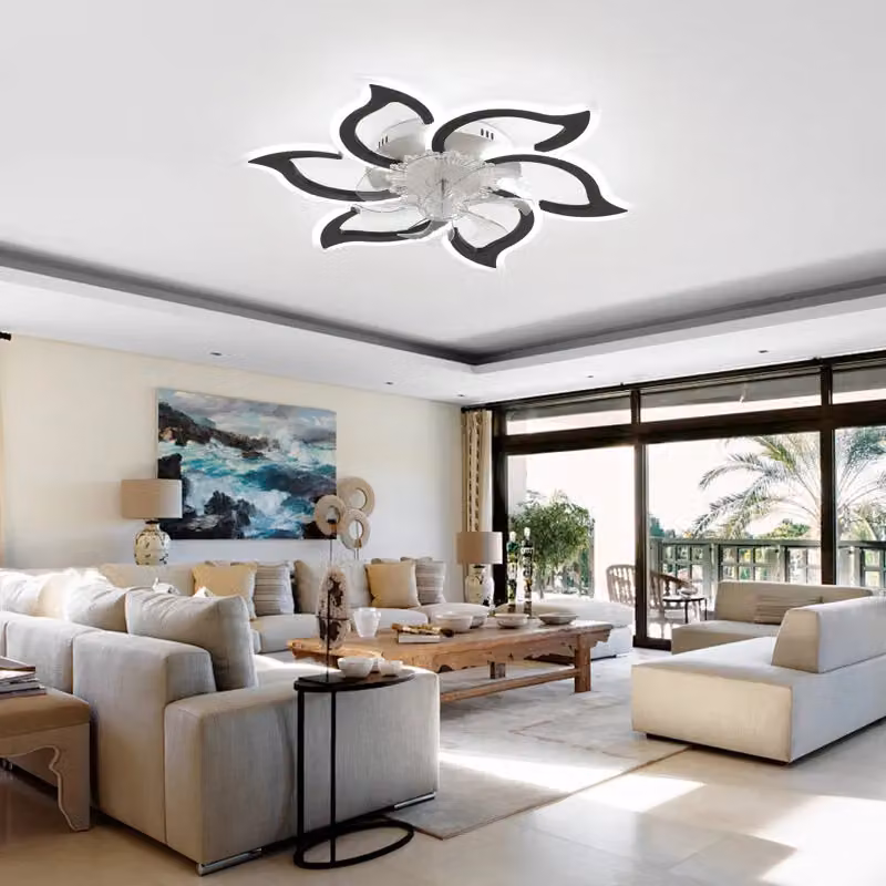 Garwarm 7-Blade Dimmable LED Reversible Ceiling Fan with Remote Control and App Control in Black – 2