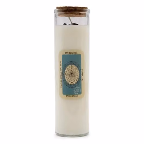 KDMD Magic Spell Protection Candle in White with Crystals – 1