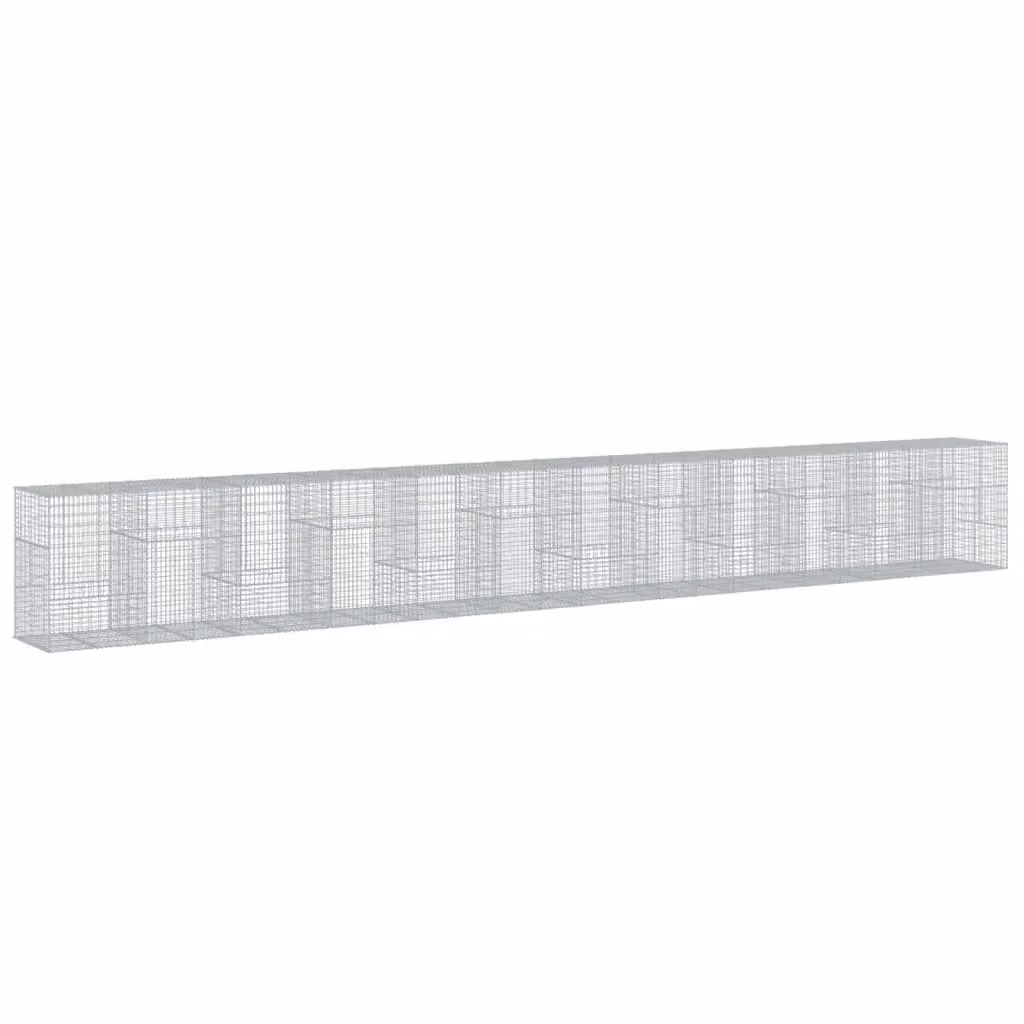 Berkfield Home Silver Galvanised Steel Gabion Basket with Cover, W: 1200 cm, D: 100 cm, H: 150 cm – 2