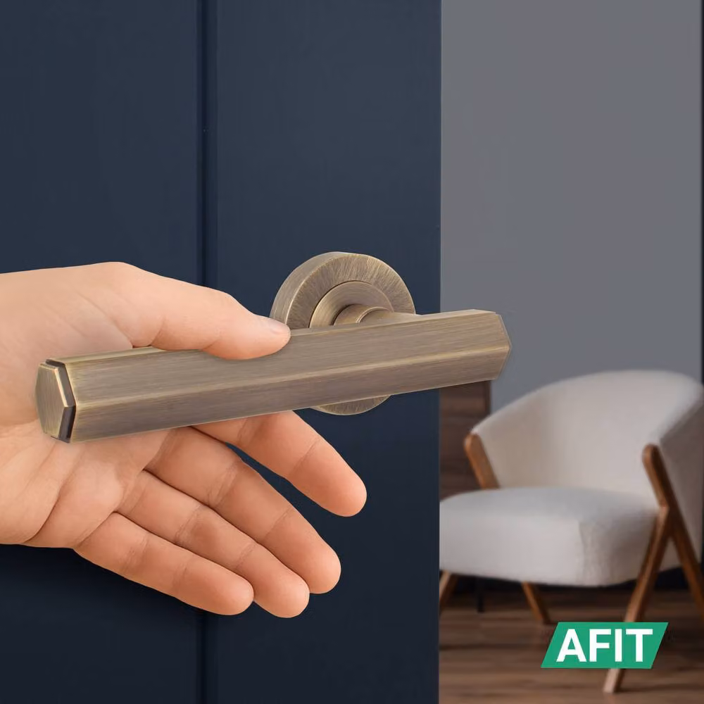 AFIT Antique Brass Fire Door Handle Internal Lever On Rose in Bronze – 4