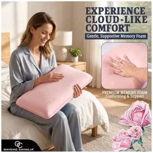 GC Gaveno Cavailia Rose Scent Memory Foam Pillow in Pink, W/D/H: 60 x 40 x 13 cm – 3