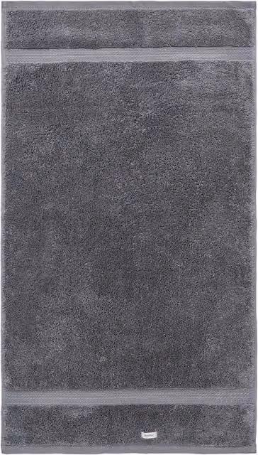 Murmur Fluffy Cotton Face Towel with Border, Grey