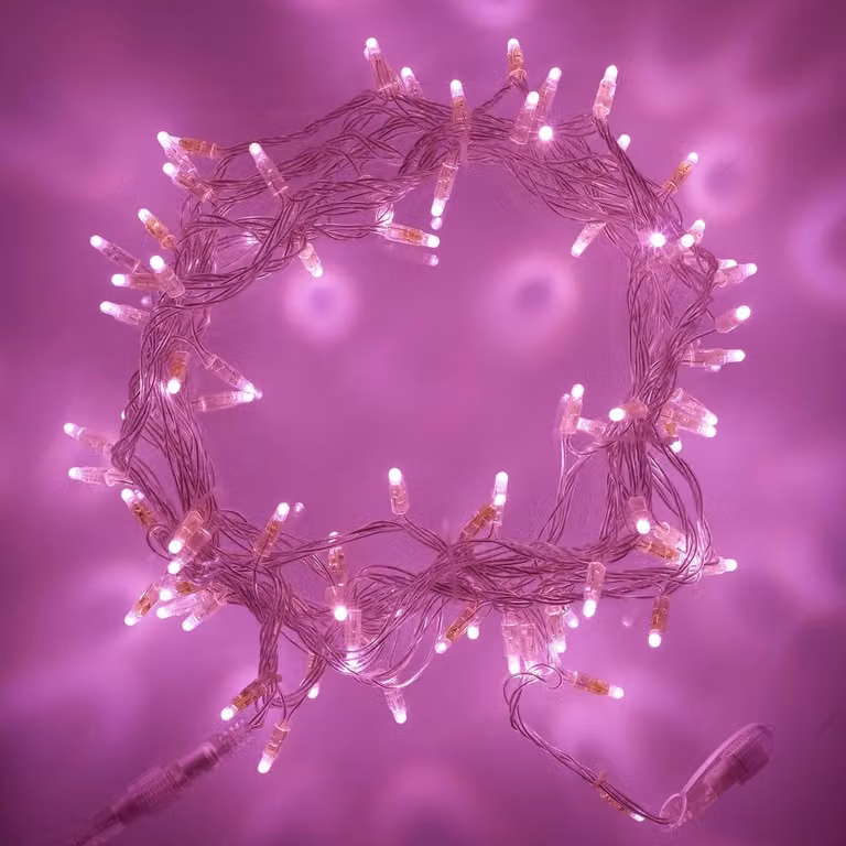 Lights4fun Core Connect Pink Connectable Fairy Lights with Clear Cable and Timer