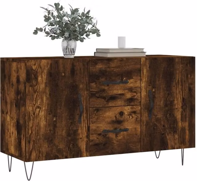 Berkfield Home Smoked Oak Sideboard in Brown, W/D/H: 100 x 36 x 60 cm – 1