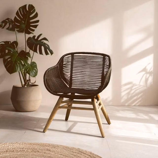 Fifty Five South Orsina Rope Armchair in Black and Gold – 2