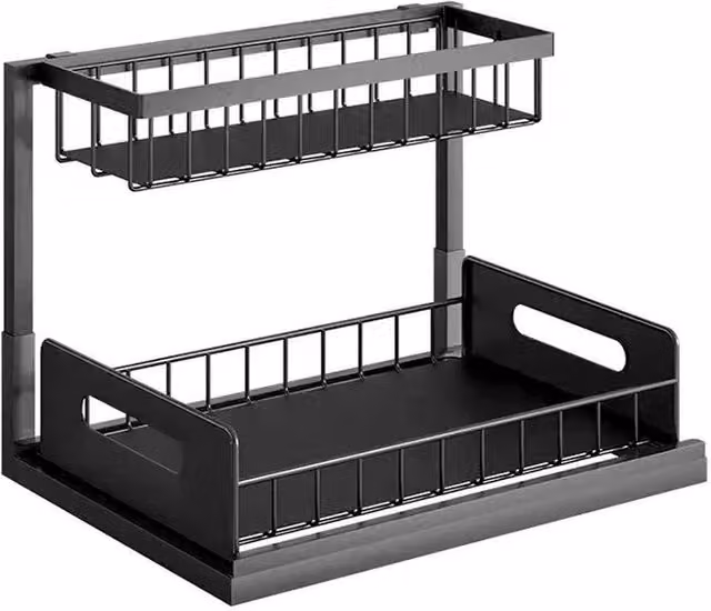 Kelvenix Large Load-bearing Seasoning Storage Cabinet in Black, W/D/H: 36.0 x 28.5 x 27.5 cm – 1