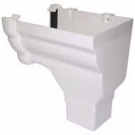 FloPlast Ogee Stopend Outlet Right Hand in White