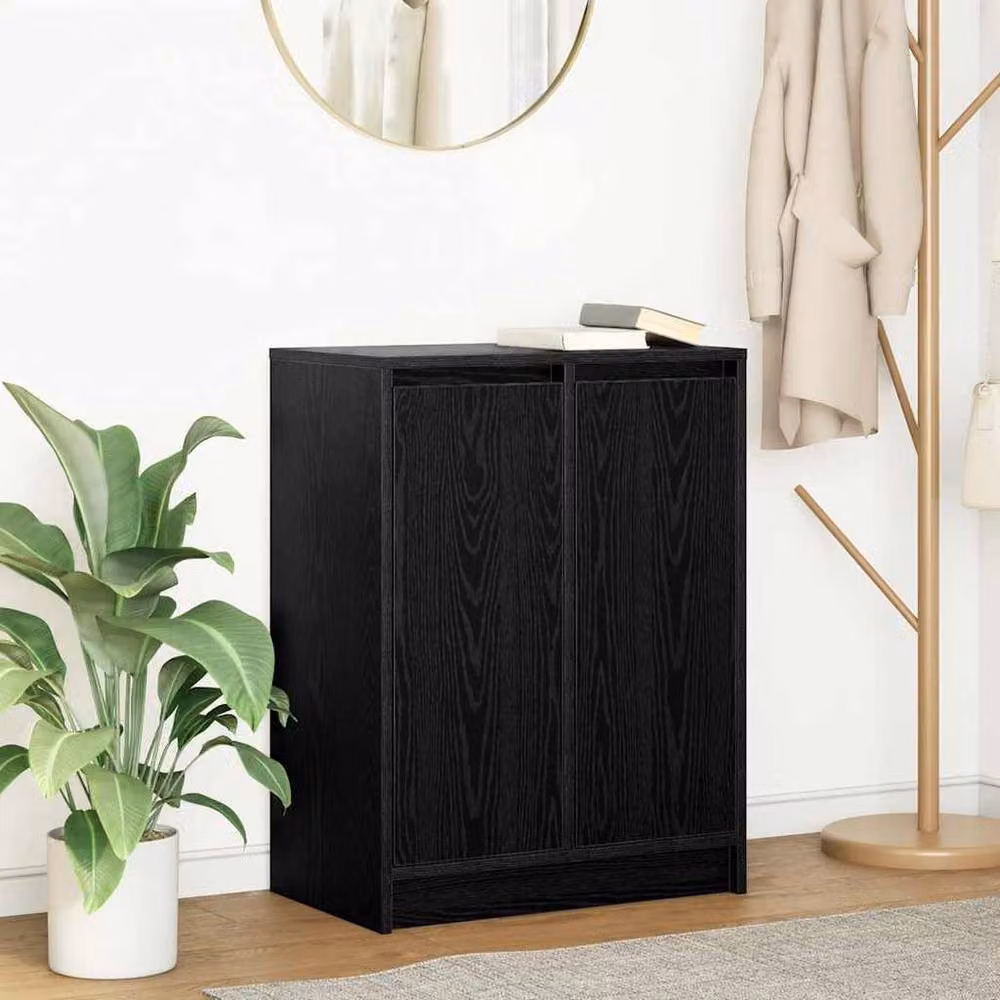 Berkfield Home Black Oak Sideboard, W/D/H: 57 x 34 x 76 cm – 2