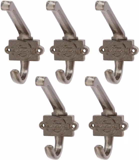 Hammer and Tongs London Underground Hat and Coat Hook, Pack of 5, Grey and Brown, W: 5.5 cm, H: 10 cm