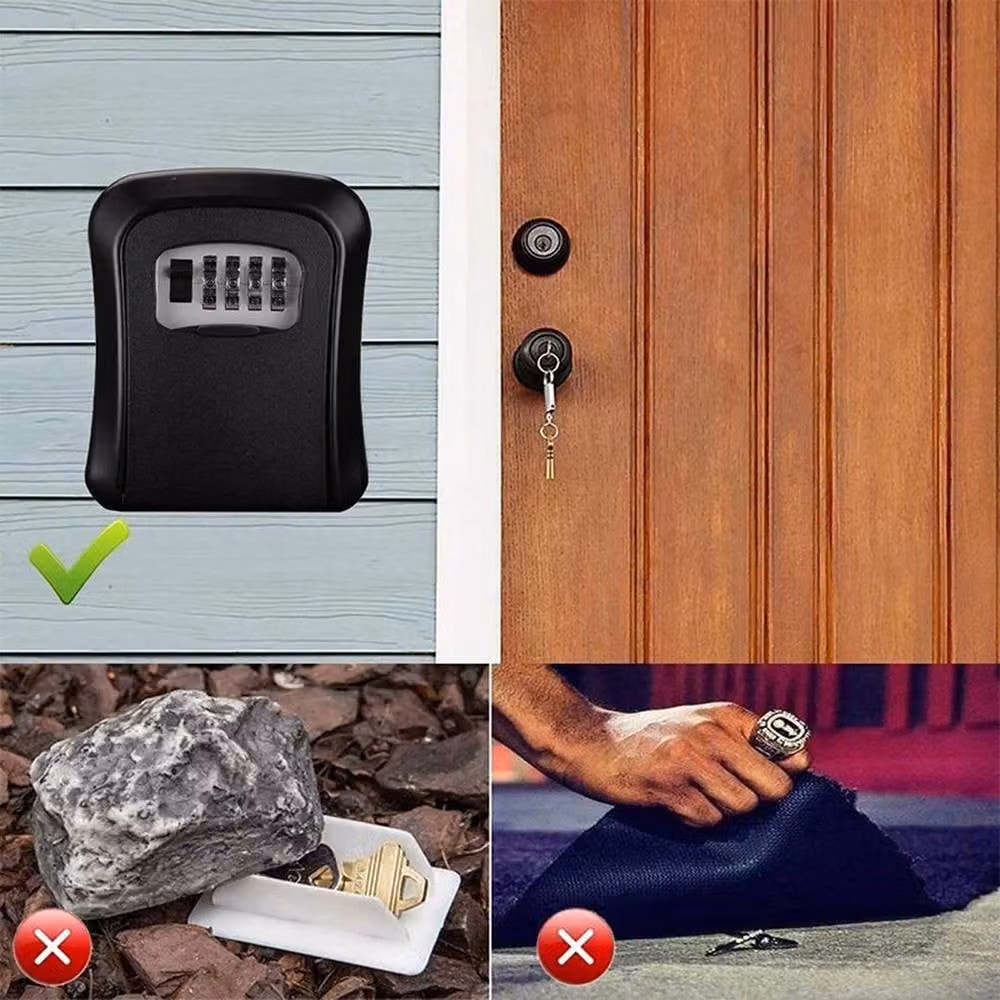 Kelvenix Black Outdoor Wall Mounted Combination Key Safe Box – 5
