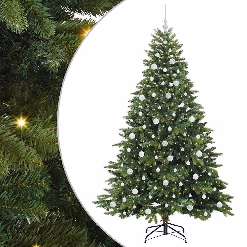 Berkfield Home Artificial Green Christmas Tree with 300 Warm White LEDs, Height: 210 cm – 2