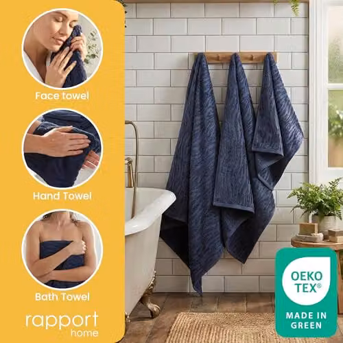 Rapport Home Safari 6-Piece Cotton Towel Bale Set in Blue, 500gsm – 4