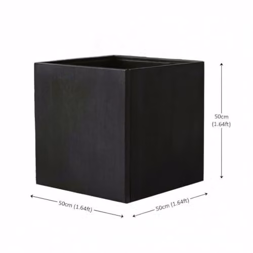 Nicoman Black Galvanised Steel Cube Planter Tub, W/D/H: 50 x 50 x 50 cm – 2