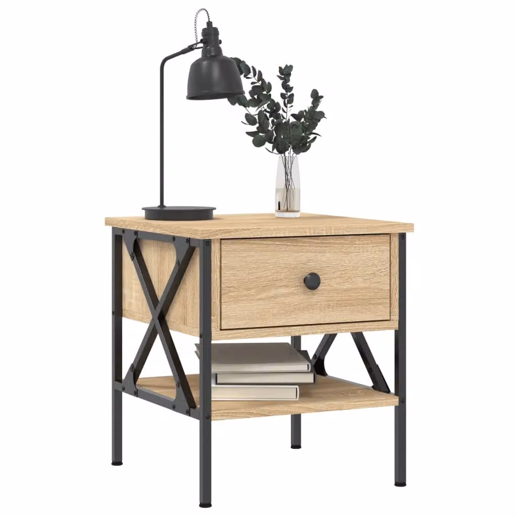 Berkfield Home Bedside Table in Sonoma Oak Brown, W/D/H: 40 x 42 x 45 cm – 3