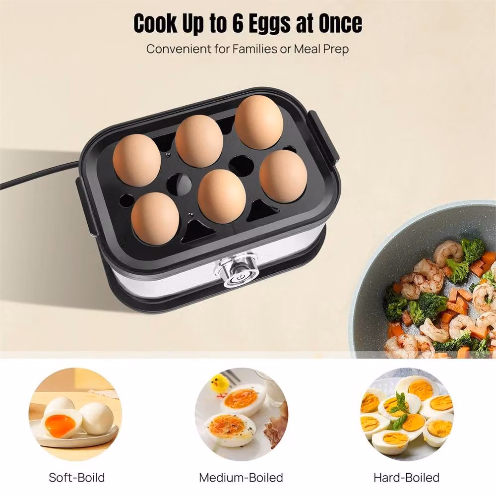 SPETLEK 350W Electric Egg Boiler and Stainless Steel Egg Cooker Poacher Steamer in Silver – 4