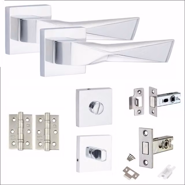 Golden Grace Chrome Bathroom Door Handles