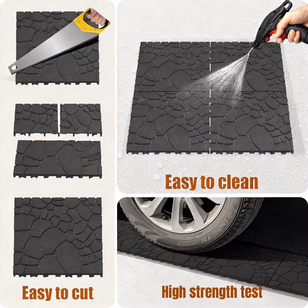 NIVOR 44 Piece Composite Plastic Decking Tiles for Indoor and Outdoor Flooring, W/D: 30 x 30 cm – 5