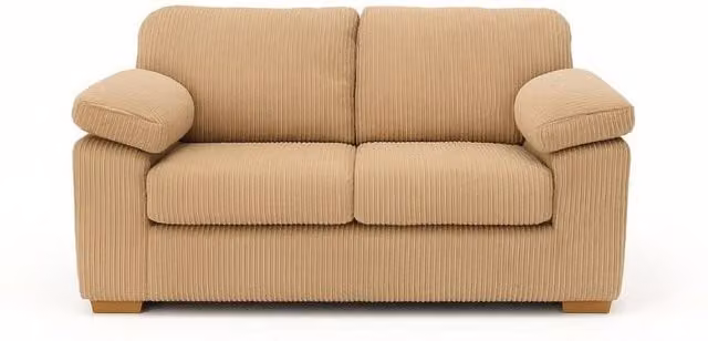 Bliss Furniture Jumbo Cord 2 Seater Sofa in Beige Fabric with Solid Wood Frame and Removable Covers