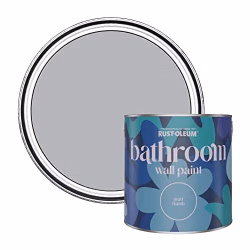 Rust-Oleum Grey Matt Water-Based Bathroom Wall and Ceiling Paint, 2.5L