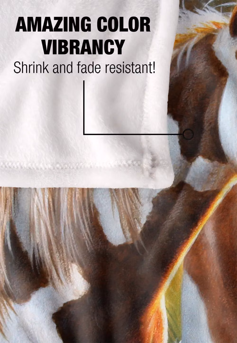 JQ Licensing Painted Horses Silky Touch Super Soft Fleece Throw Blanket, White, W/D/H: 152 x 127 cm – 2