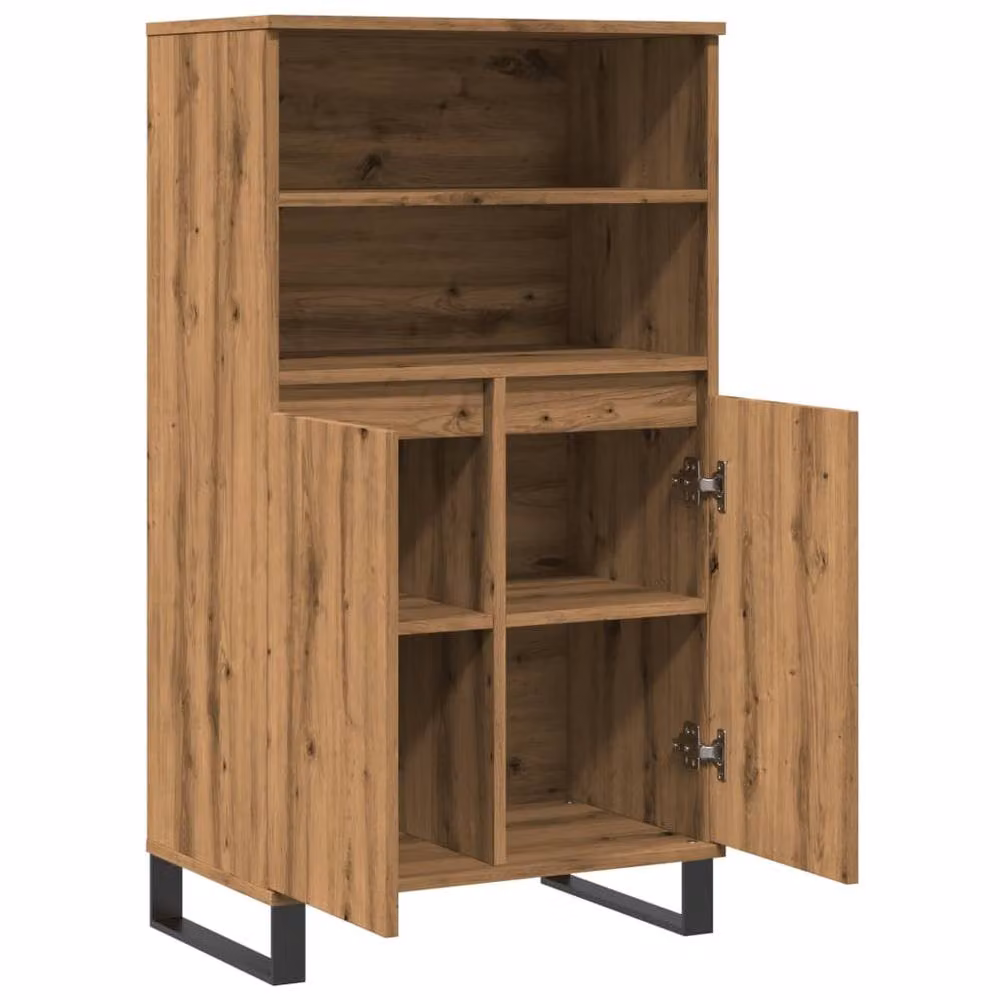 Berkfield Home Artisan Oak Highboard in Brown, W/D/H: 60 x 36 x 110 cm – 3