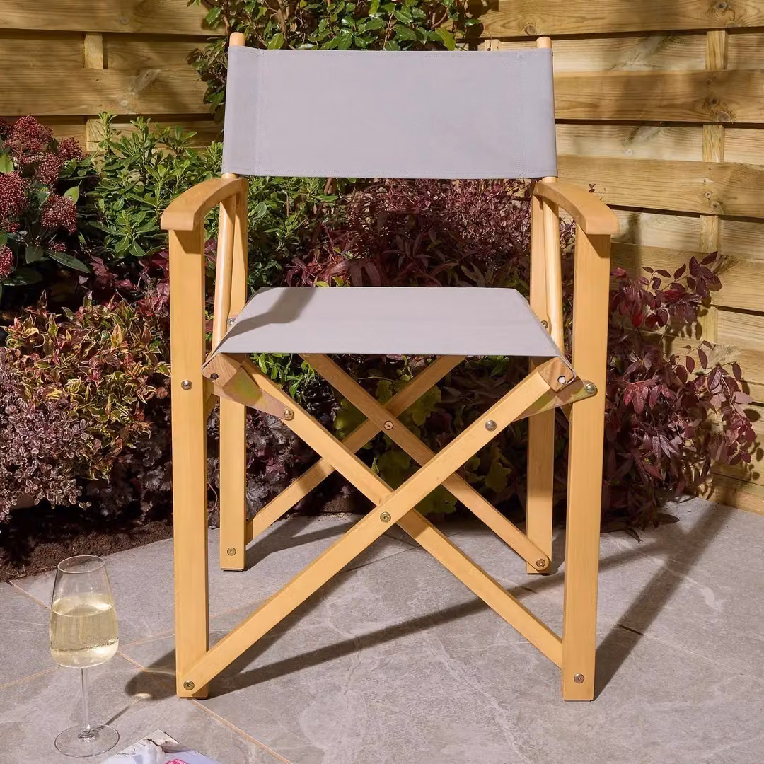 Rowlinsons Ascot Folding Directors Chair in Slate Grey, W: 53.5 cm, D: 52.5 cm, H: 87 cm – 2