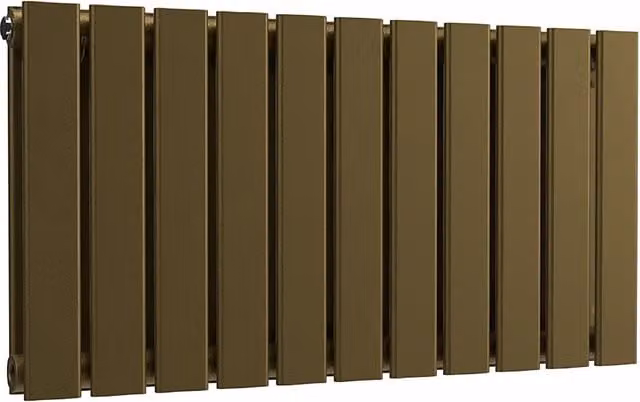 Lux Heat Flat Horizontal Double Radiator in Antique Brass, W: 77 cm, H: 40 cm