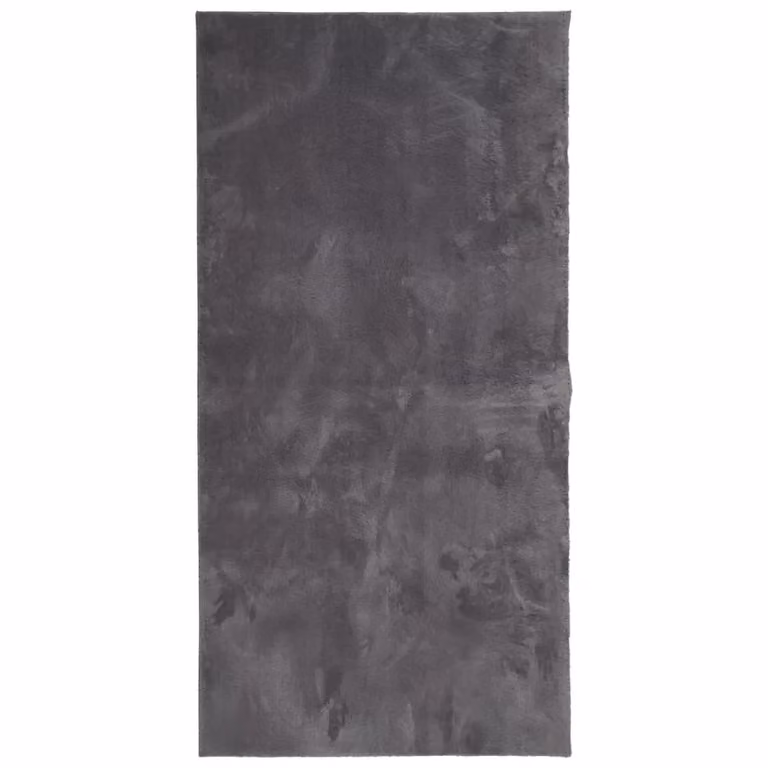 Berkfield Home Round Short Pile Soft and Washable Rug in Anthracite and Black, Diameter: 100 cm