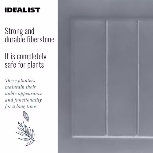 IDEALIST Grey Reinforced Stone Square Planter, 30 cm, 27L – 3