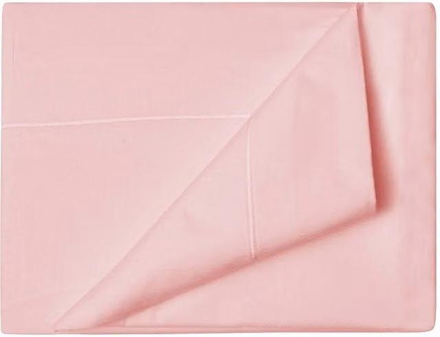 Belledorm Egyptian Cotton 400 Thread Count Mako Satin Flat Sheet in Pink, W/D/H: 90 x 200 cm