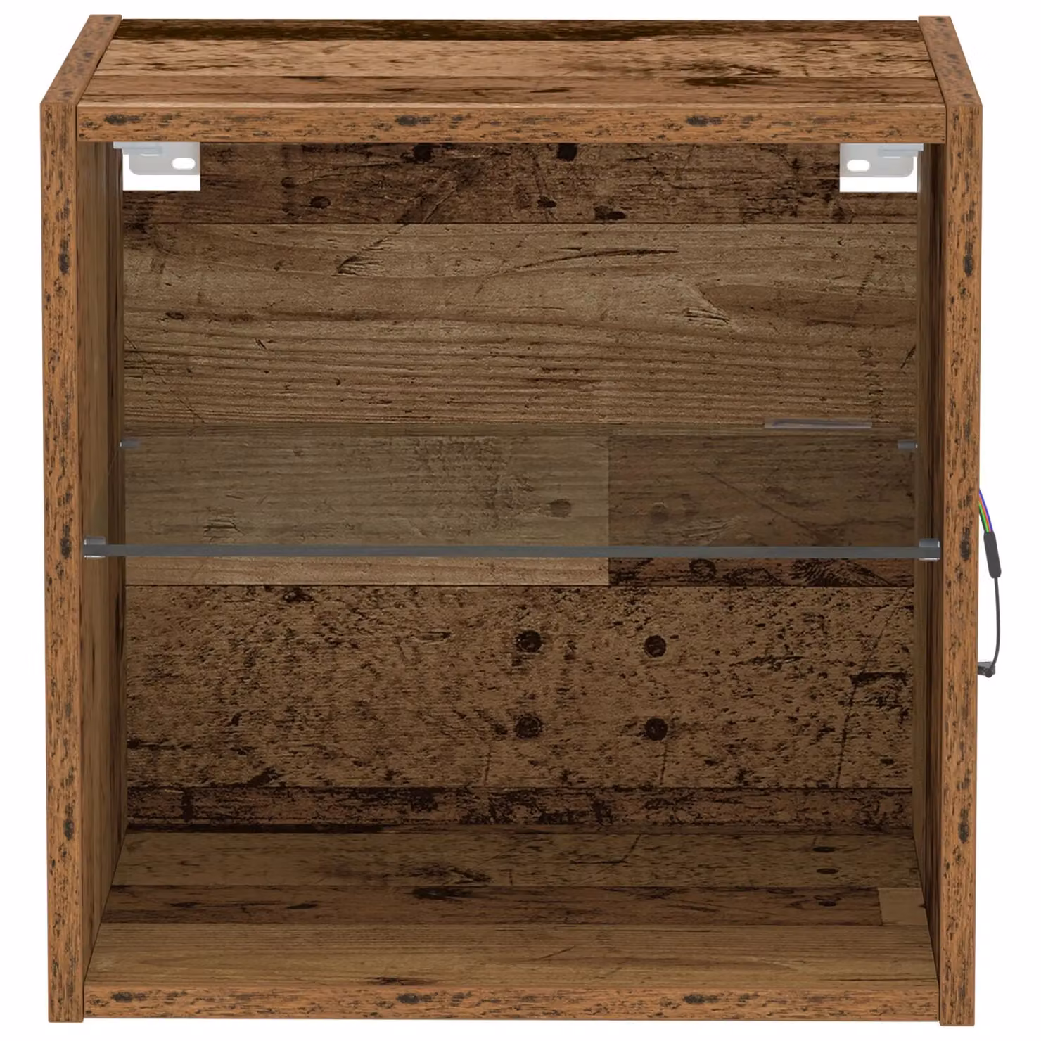 Berkfield Home Set of 2 Rustic Old Wood Floating Shelves, Brown, W/D/H: 40 x 28 x 5 cm – 4
