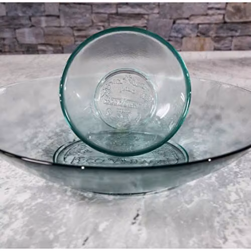 Verano Spanish Ceramics Large Transparent Glass Serving Bowl, W/D/H: 32 x 32 x 7 cm – 3