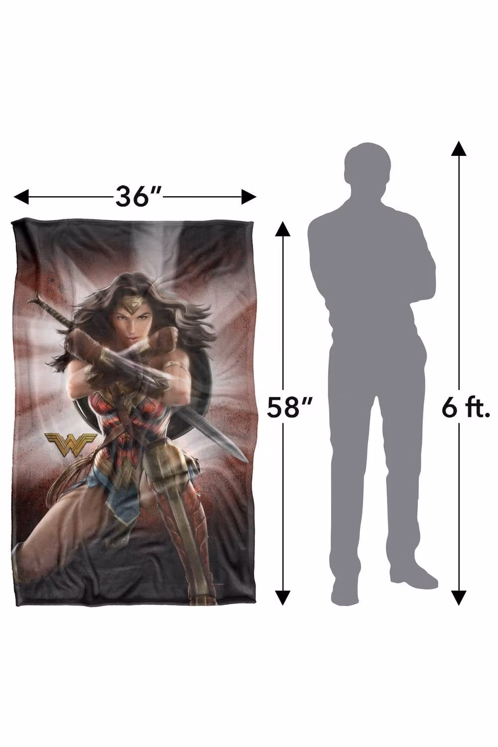 Logovision Wonder Woman Protector Of Humanity Super Soft Fleece Throw Blanket, Multicolour, W: 91 cm, D: 147 cm – 8