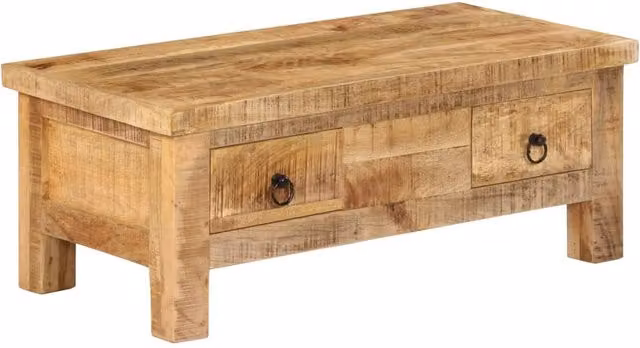 Berkfield Home Brown Solid Mango Wood Rectangular Coffee Table W/D/H: 90 x 45 x 35 cm – 1
