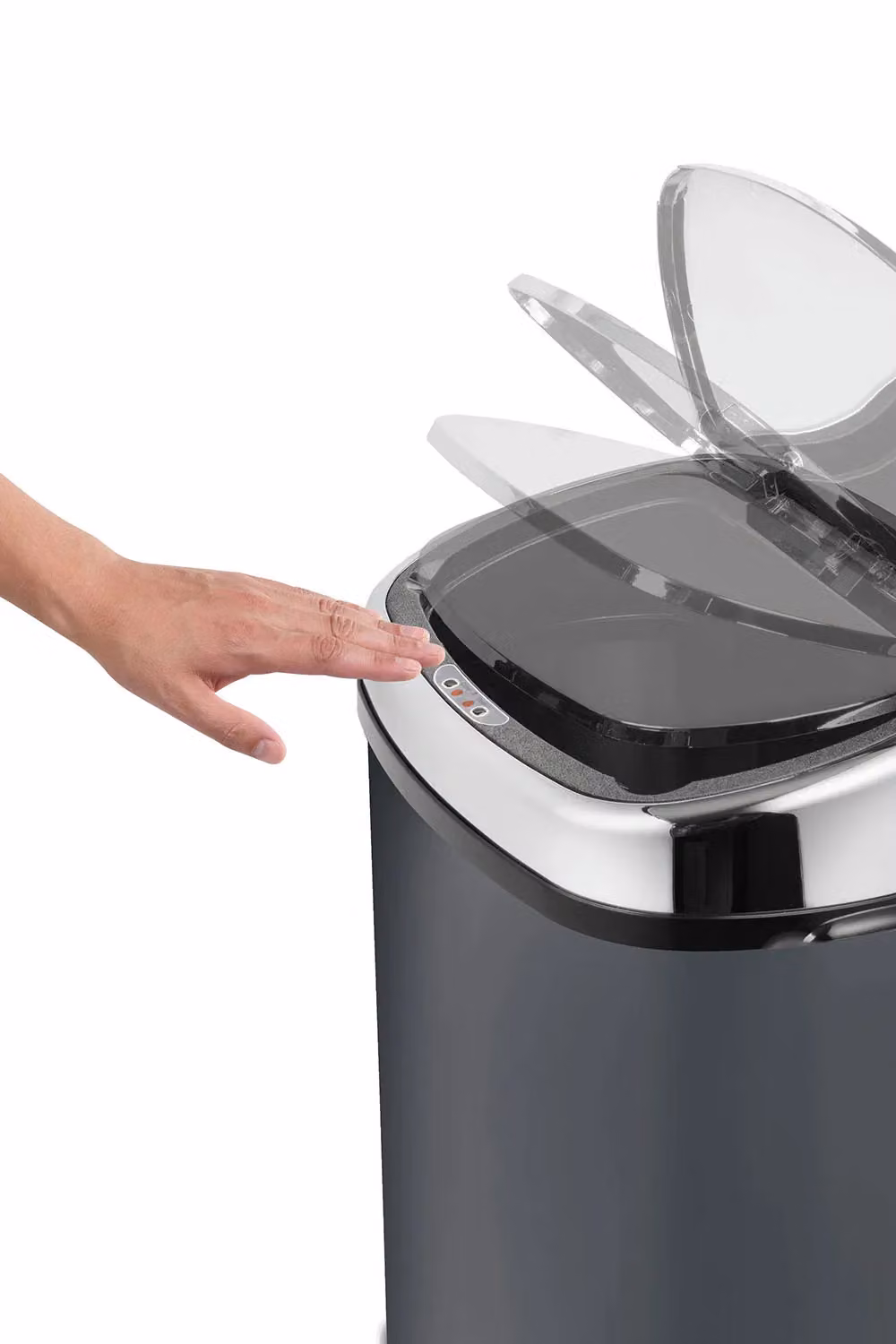 Tower Sensor Lid Kitchen Bin with Soft Close Function, 58L, Anthracite Stainless Steel – 3