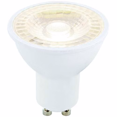 Loops 6W Dimmable LED GU10 Light Bulb, Cool White 4000K, 420 Lumen, White and Transparent