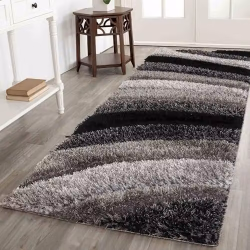 Desire Rugs Modern Soft Waves Shimmer Shaggy Area Rug, Grey, W: 200 cm, L: 290 cm – 4