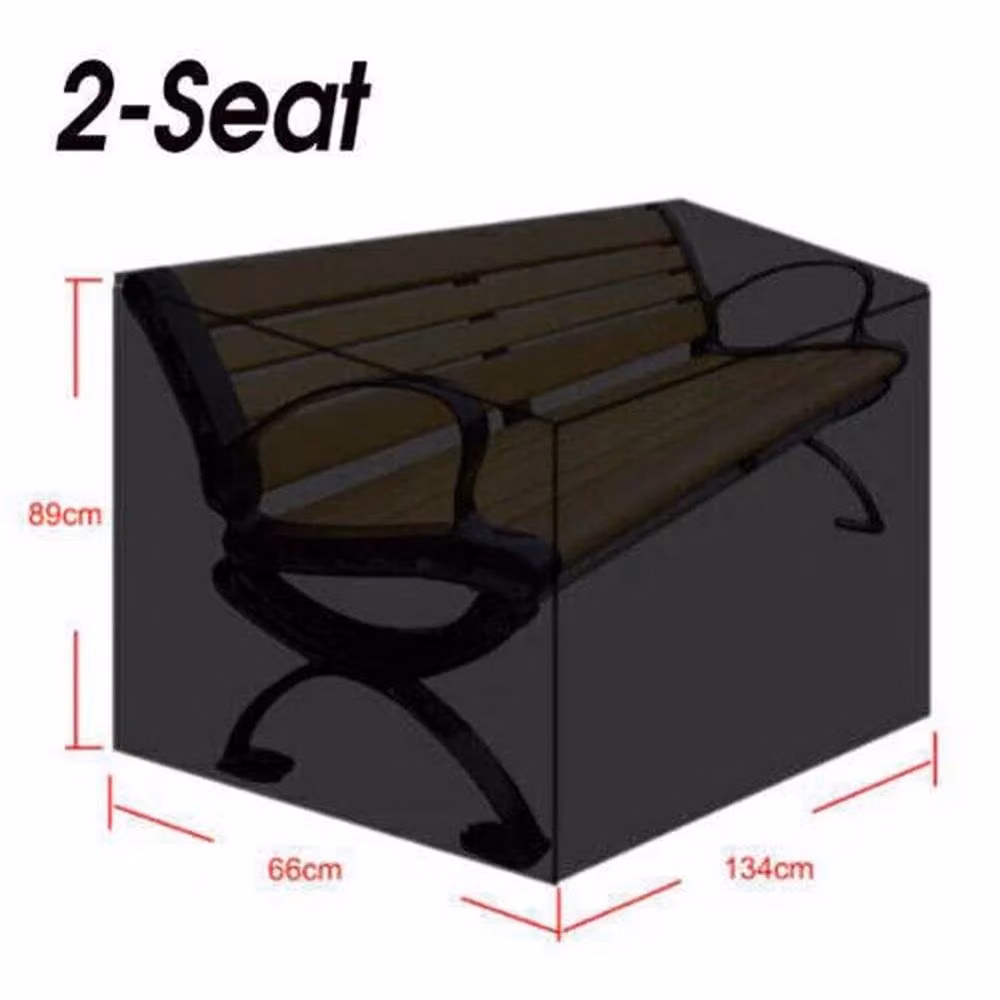 KORVIXA Waterproof 2-Seater Sofa Patio Furniture Cover, Black, W/D/H: 134 x 66 x 89 cm – 2