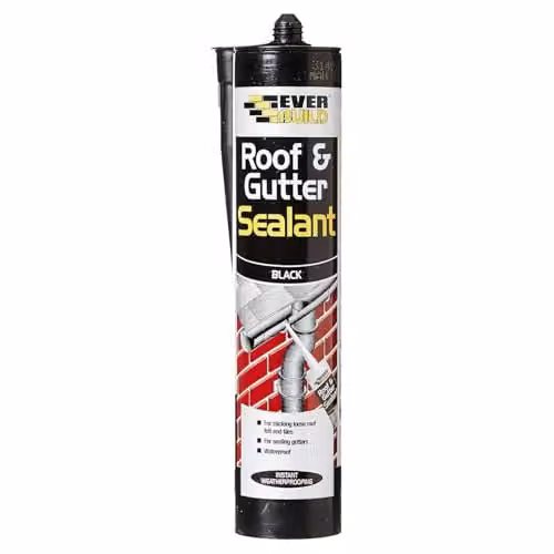 Everbuild Everflex Roof and Gutter Sealant and Adhesive, Black, 295 ml