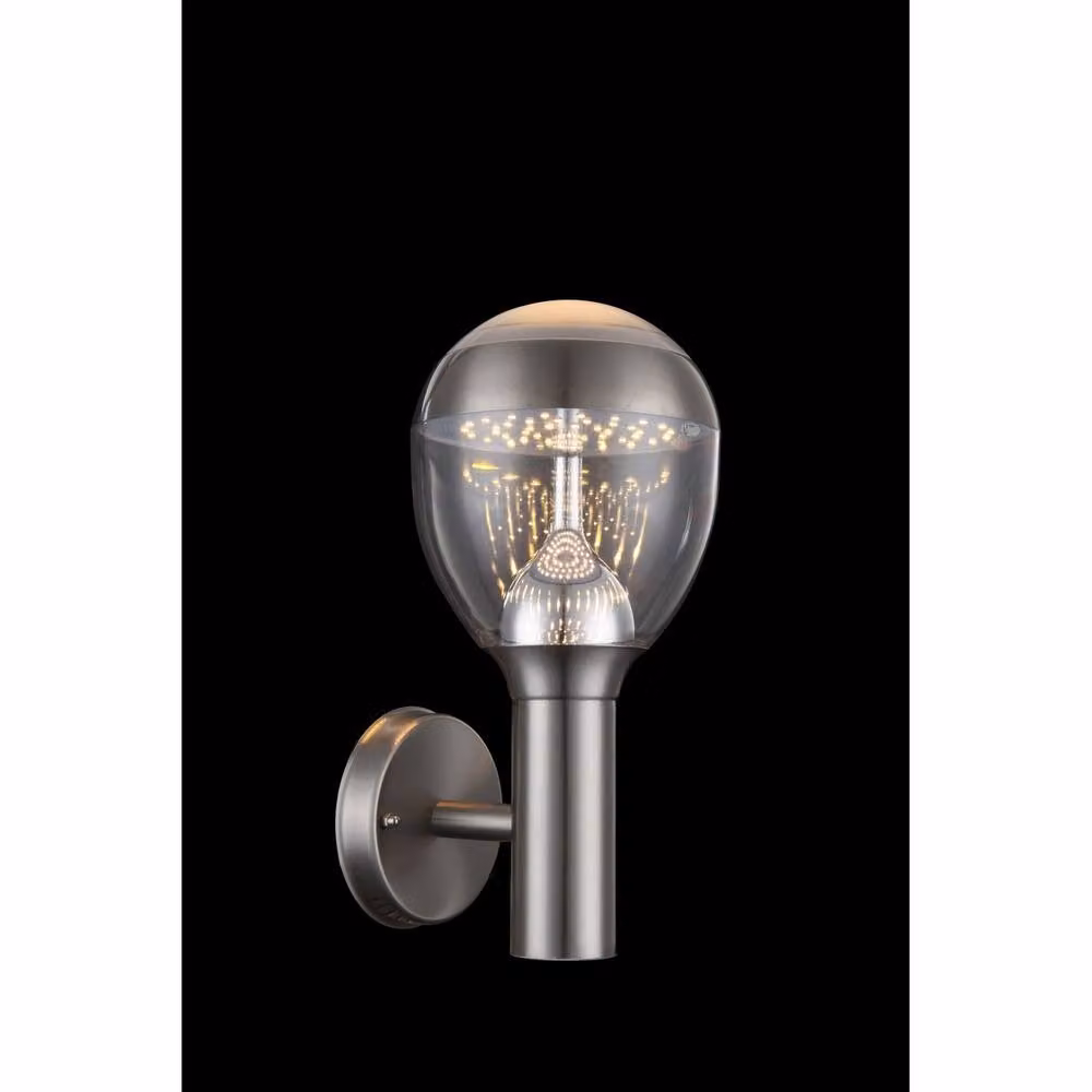 Globo Lighting Callisto Modern Outdoor Wall Lamp, Grey Stainless Steel, LED 3000K, IP44 – 4