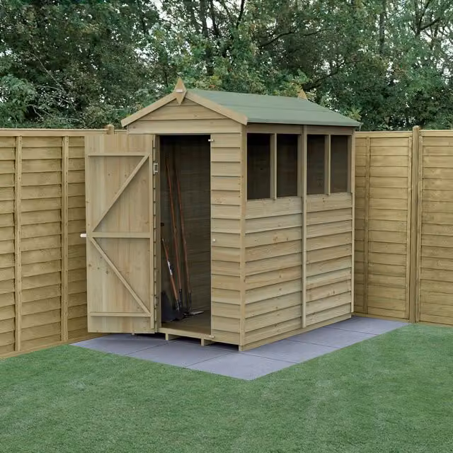 4LIFE Apex Wooden Garden Shed with Base in Brown