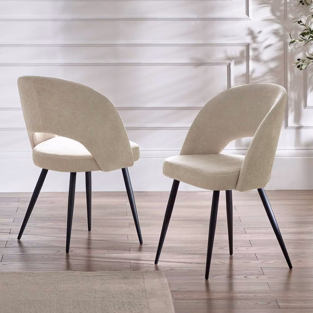 Cheshire Elowen Elegant Calico Dining Chairs - Set of 2 in Beige – 2