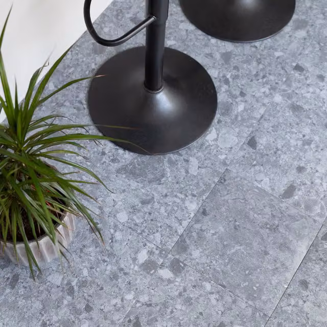 d-c-fix Granite Terrazzo Self-adhesive Vinyl Floor Tiles, Grey, 30.48 x 30.48 cm
