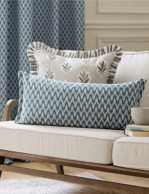 Sanderson Hutton Jacquard Cushion in Blue Mix