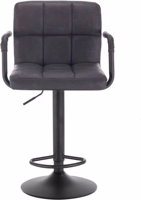 FORGEVIO Anthracite Faux Leather Bar Stool in Dark Grey