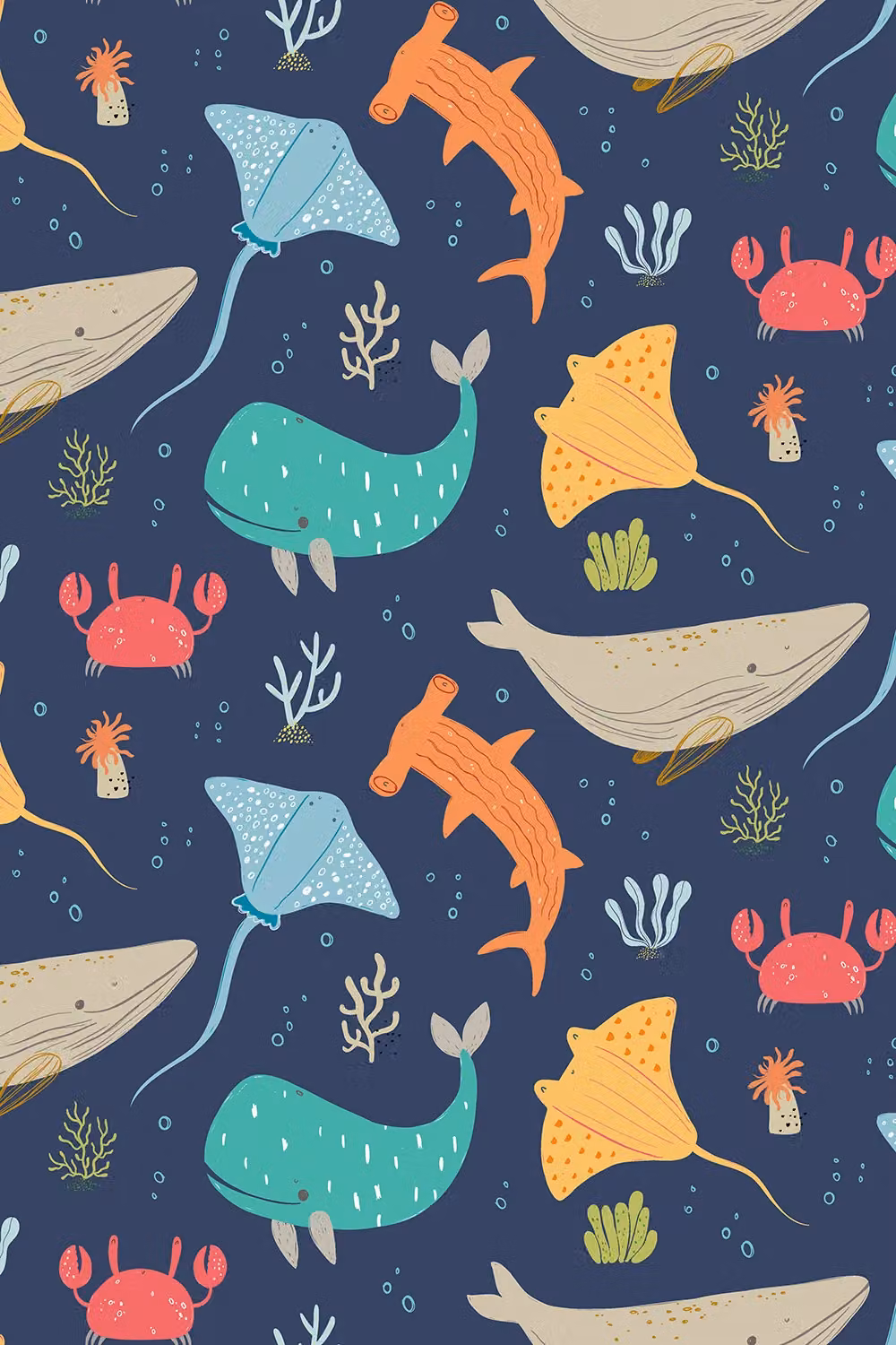 Hoopla Walls Ocean Adventure Matt Wallpaper in Blue, 10m – 2