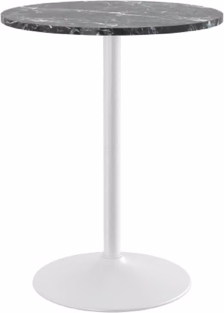 netfurniture Richmond White Bar Table with Black Marble Top, Width: 96 cm